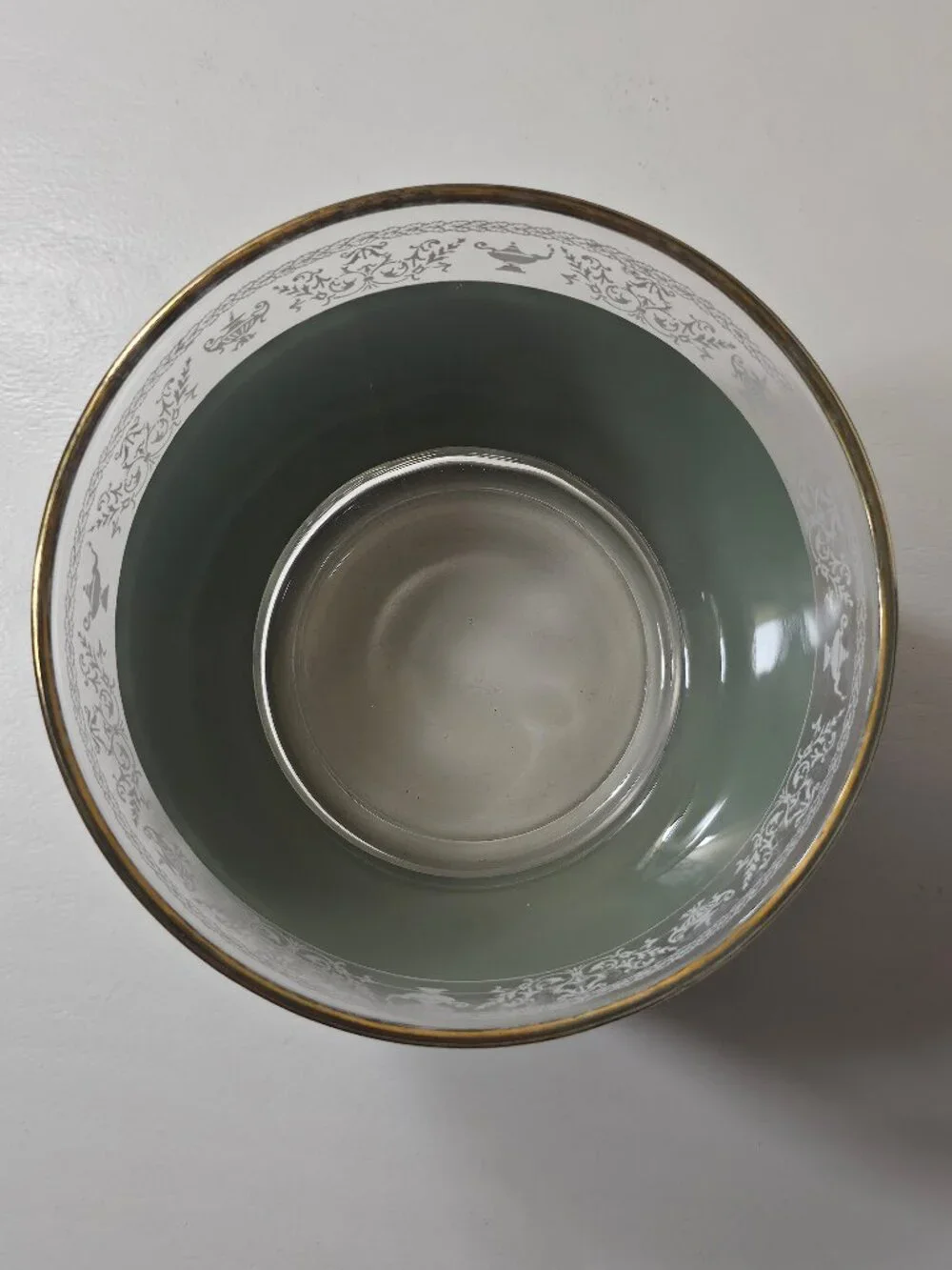 Jeannette Hellenic Vintage Wedgewood Green Greek Jasper Wear Style Ice Bucket